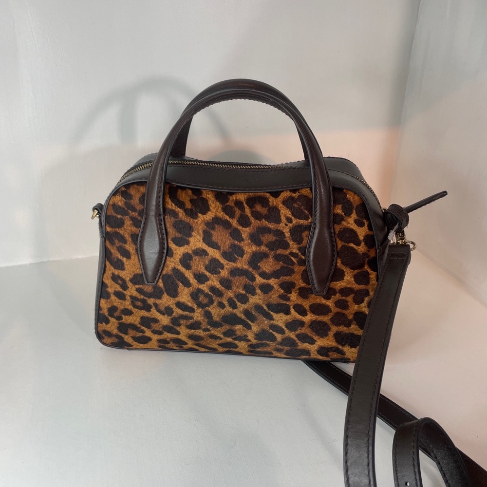 Madewell Leopard Print Calf-Hair Top-Handle Crossbody Bag - Brown/Black - Picture 5 of 9